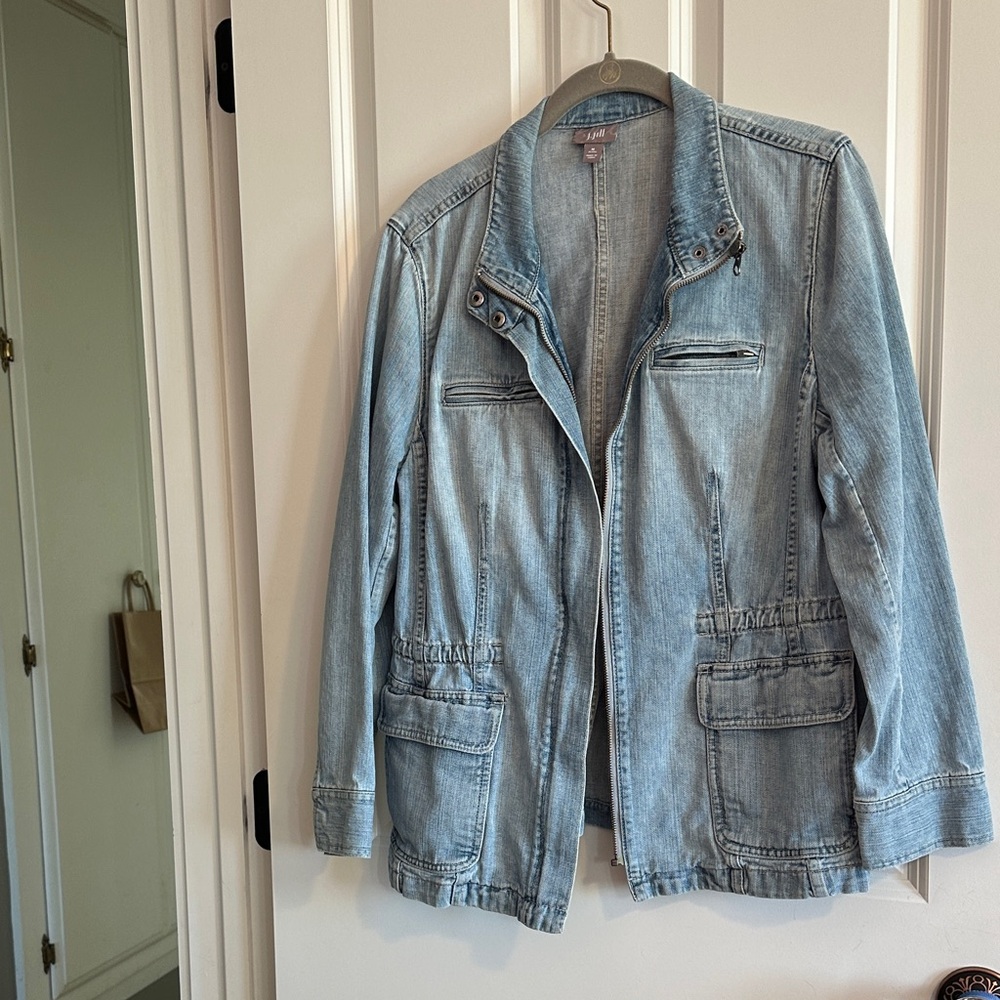 J. Jill Women's Sky Blue Jean Jacket - Picture 5 of 6